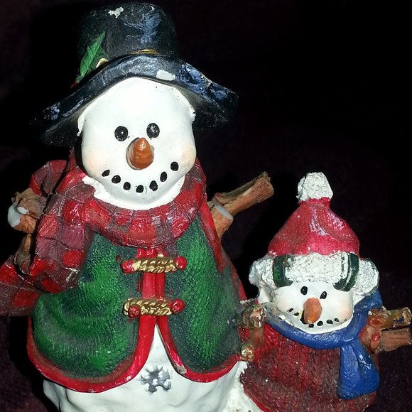 Rare Vintage Handmade Snowman & Son Figurine - Picture 6 of 6